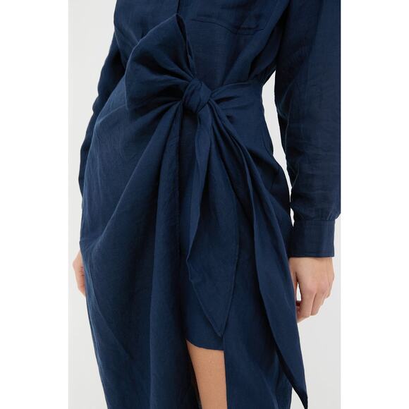 APIECE APART Navy Alessandra Sarong Shirt Dress Size 00 NWT - Picture 5 of 6